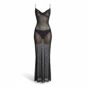 Rat & Boa Black Sheer Polka Dot Dress